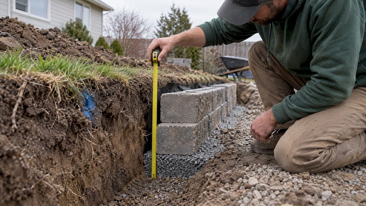 Homeowners: 6 inch Minimum for Retaining Wall Footing Depth & Map Estimates