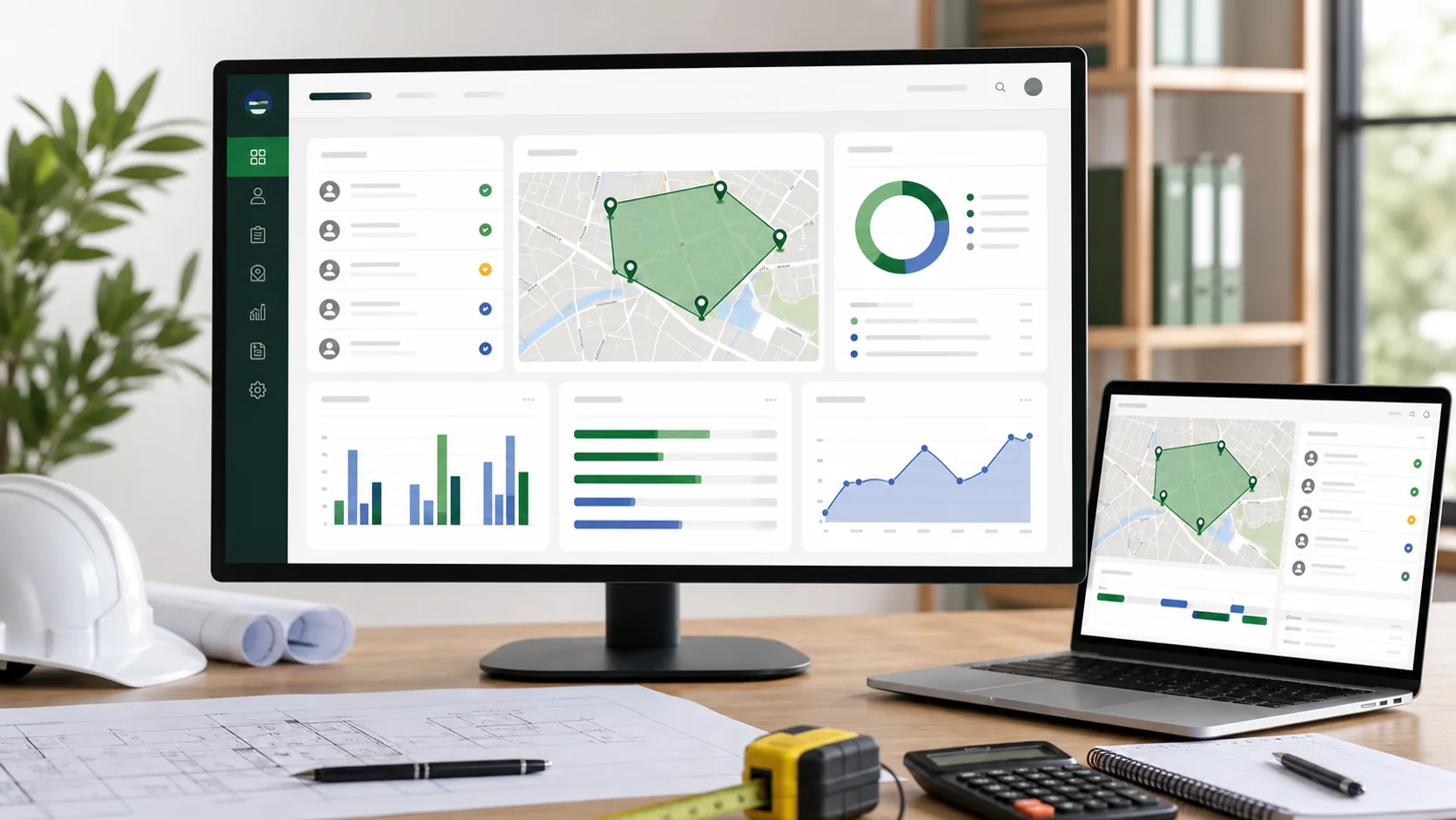 Contractor dashboard preview with lead details, coverage controls, and budget settings