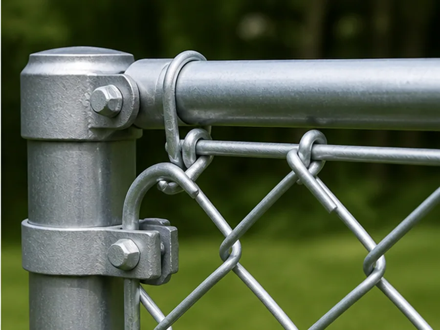 Chain link Heavy gauge / top tension fence detail