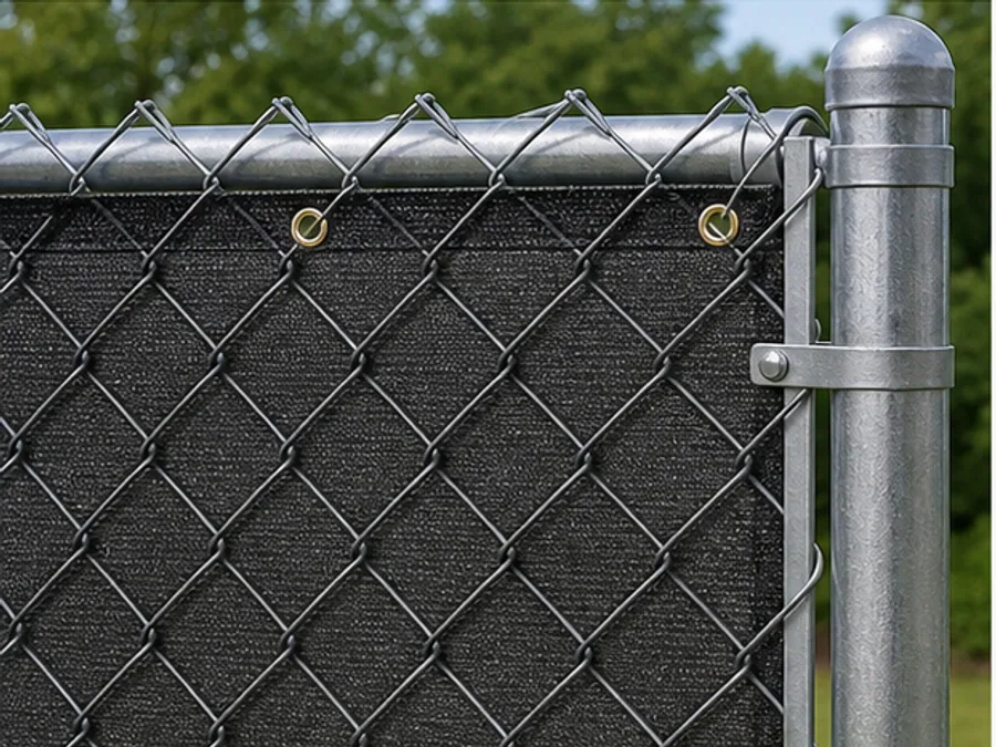 Chain link Privacy screen fence detail