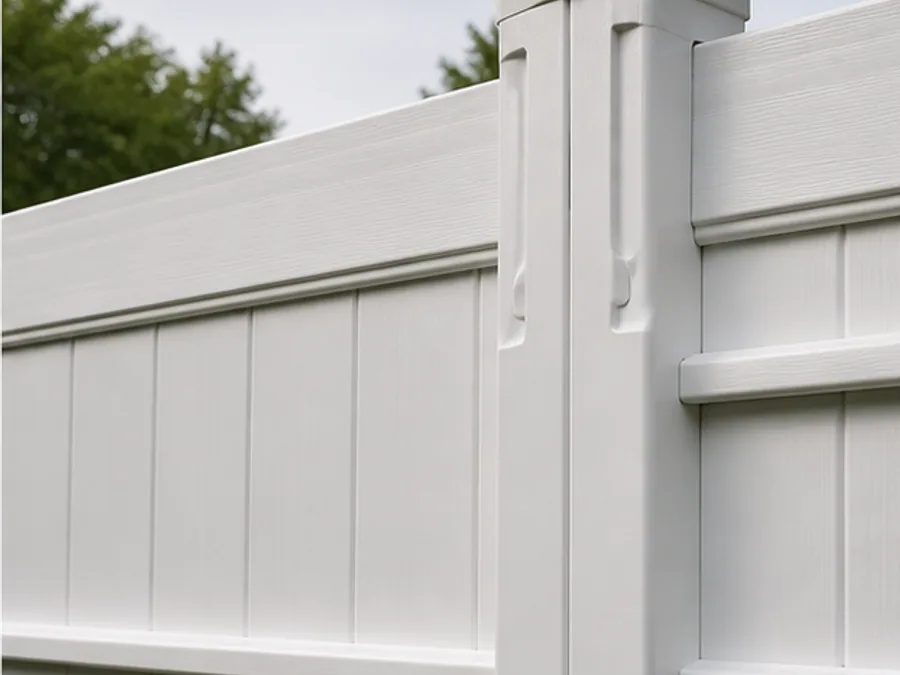 Vinyl privacy Reinforced / wind-rated fence detail