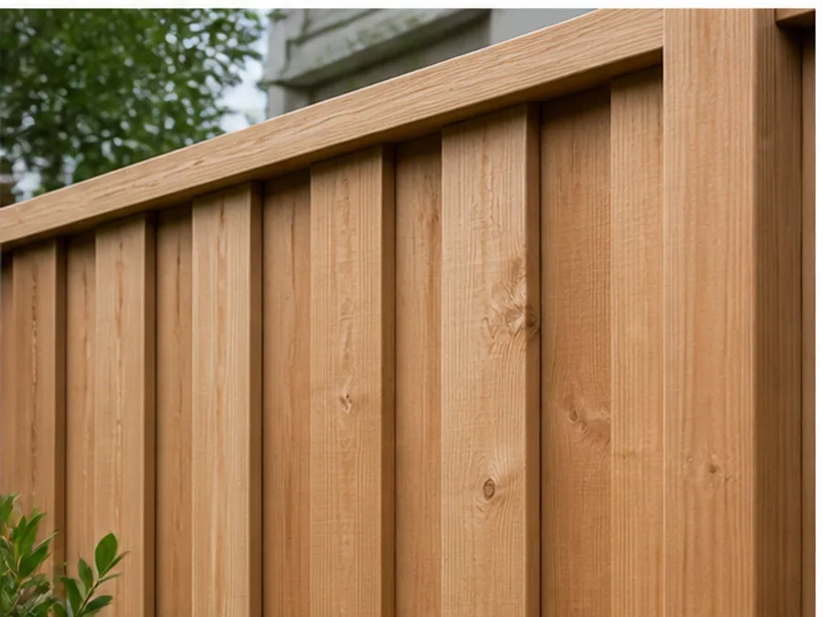 Wood privacy Board-on-board fence detail