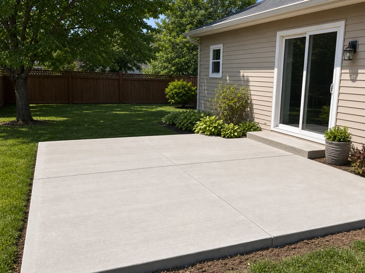 Broom-finished slab concrete example