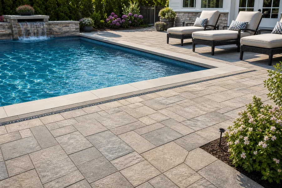Pool deck and coping planning example
