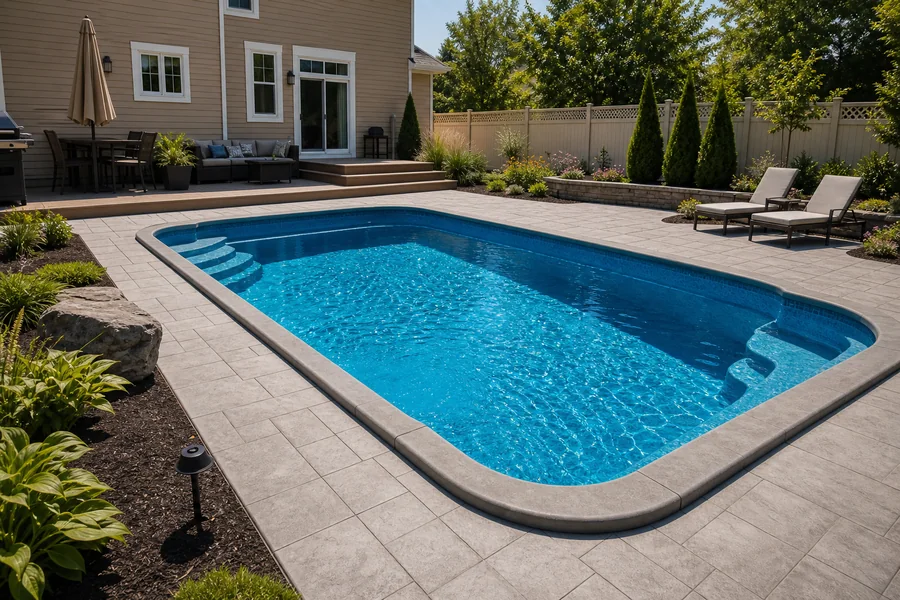 Fiberglass pool backyard pool example