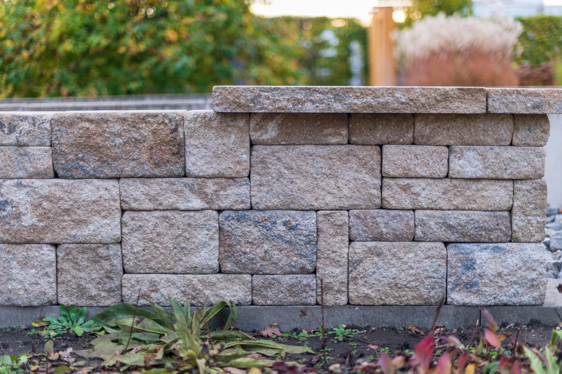 Segmental block wall retaining wall example