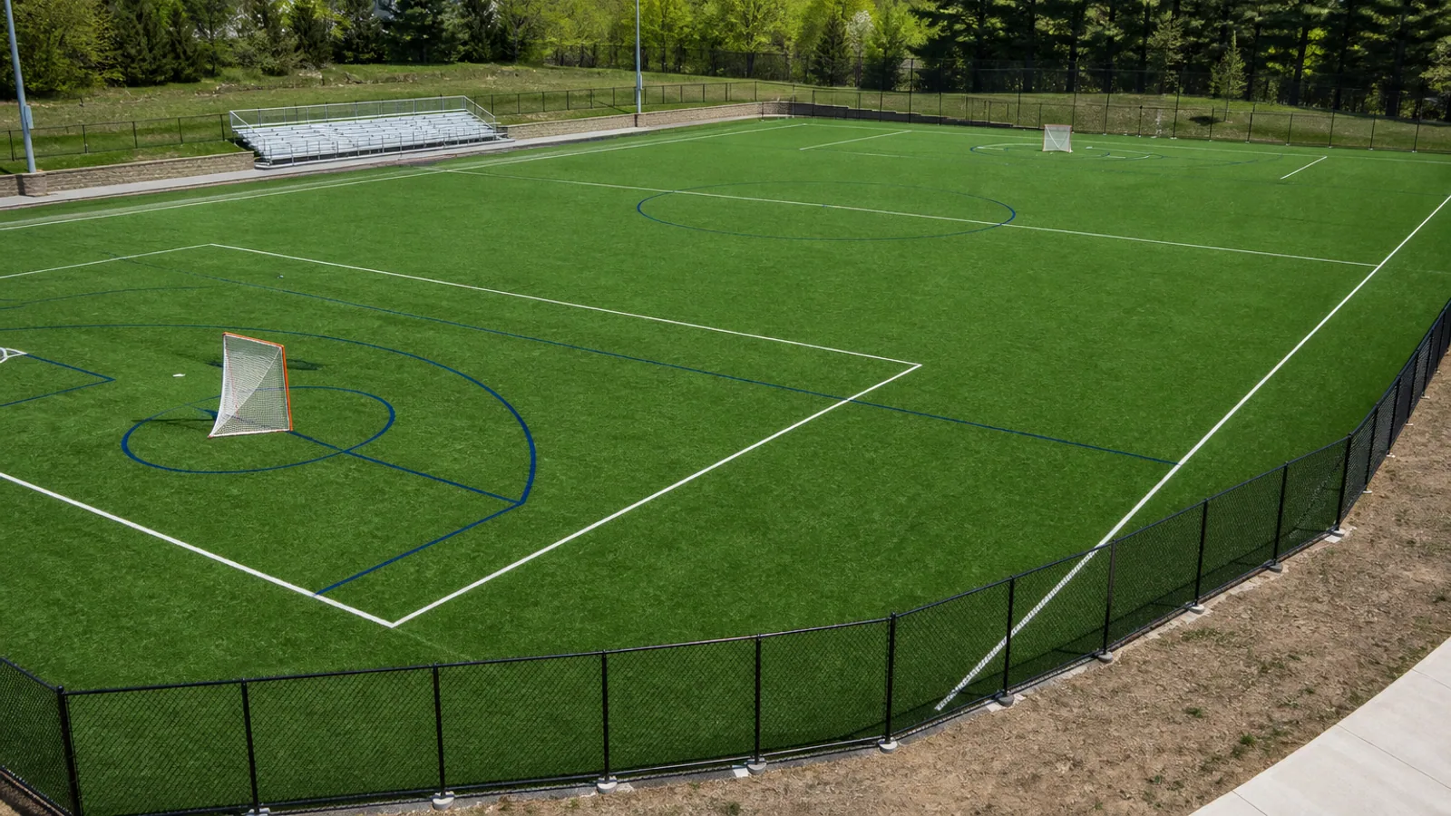 Rectangular athletic field planning for lacrosse and rugby layouts