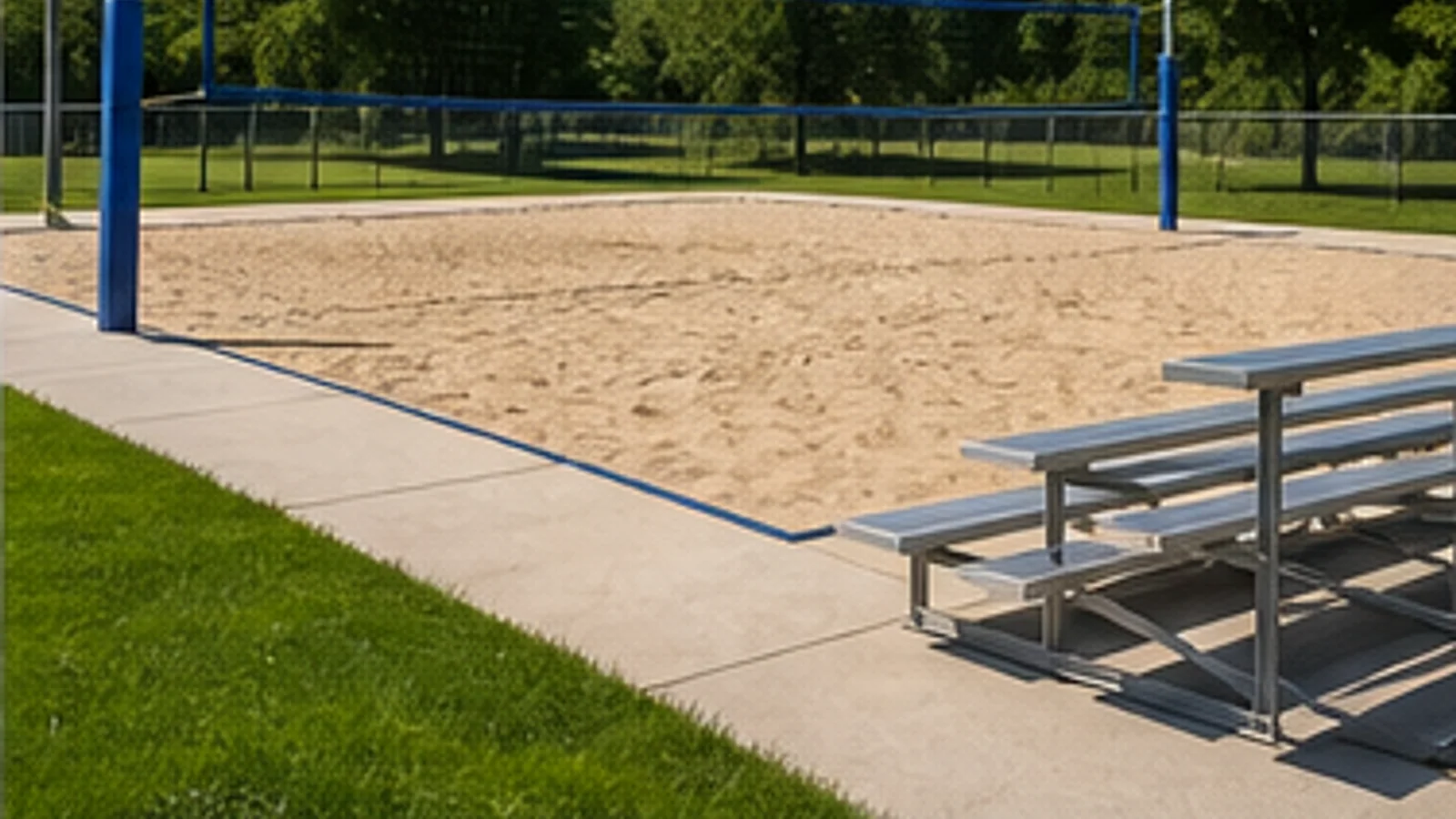 Outdoor volleyball court planning example